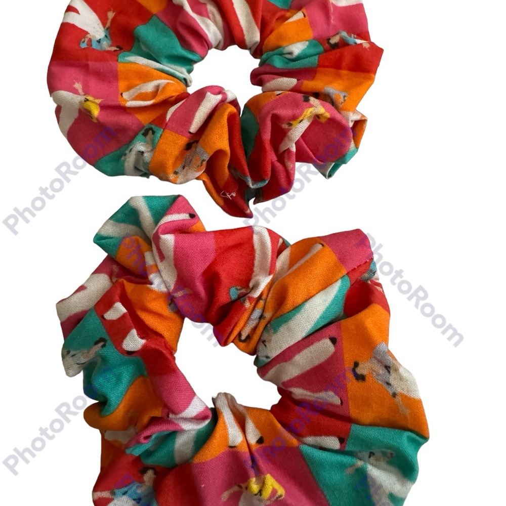Harry Styles costume 2 zipper hair scrunchie hand made USA cotton brights NWT